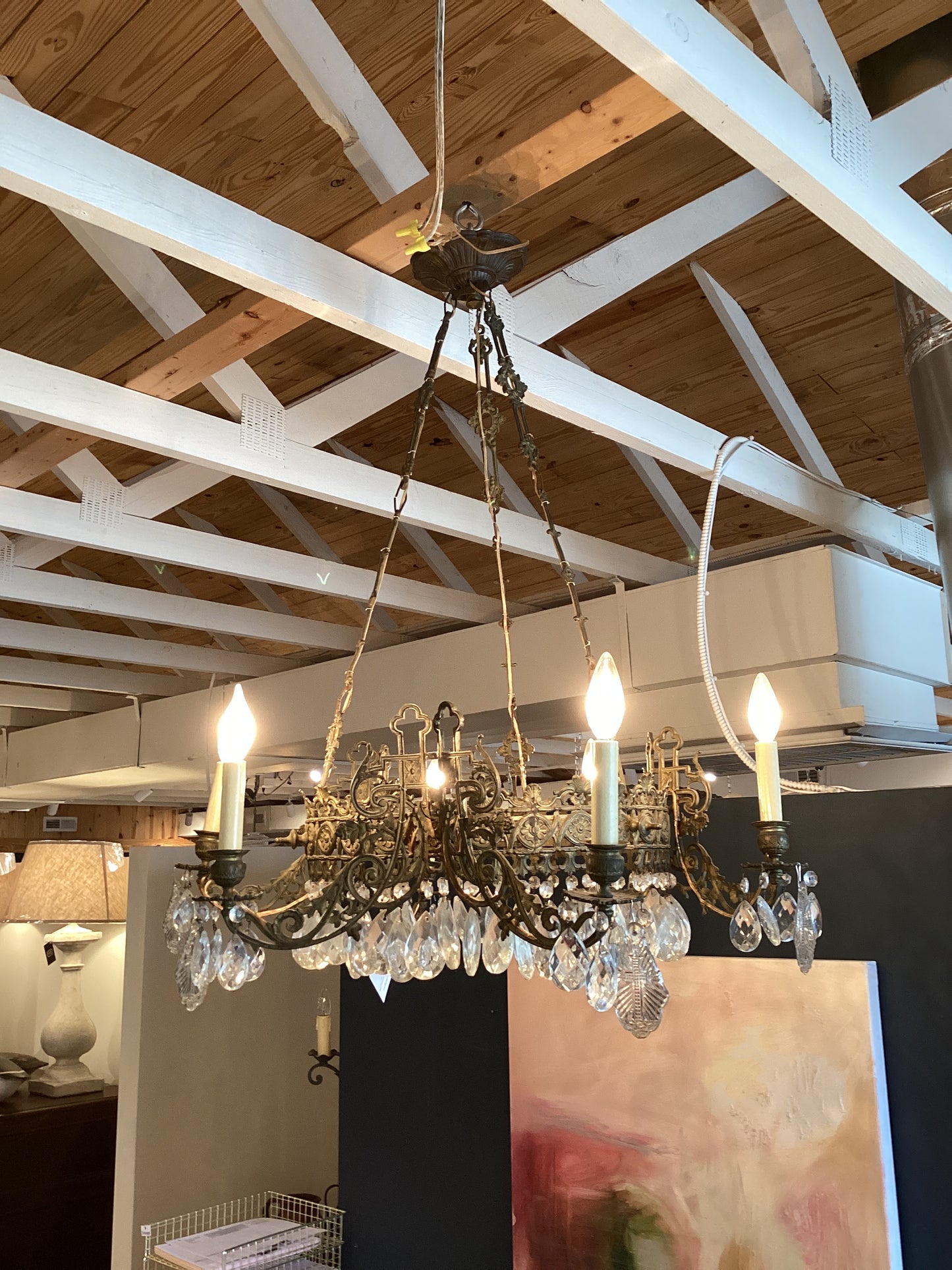 Antique 6 Arm Chandelier