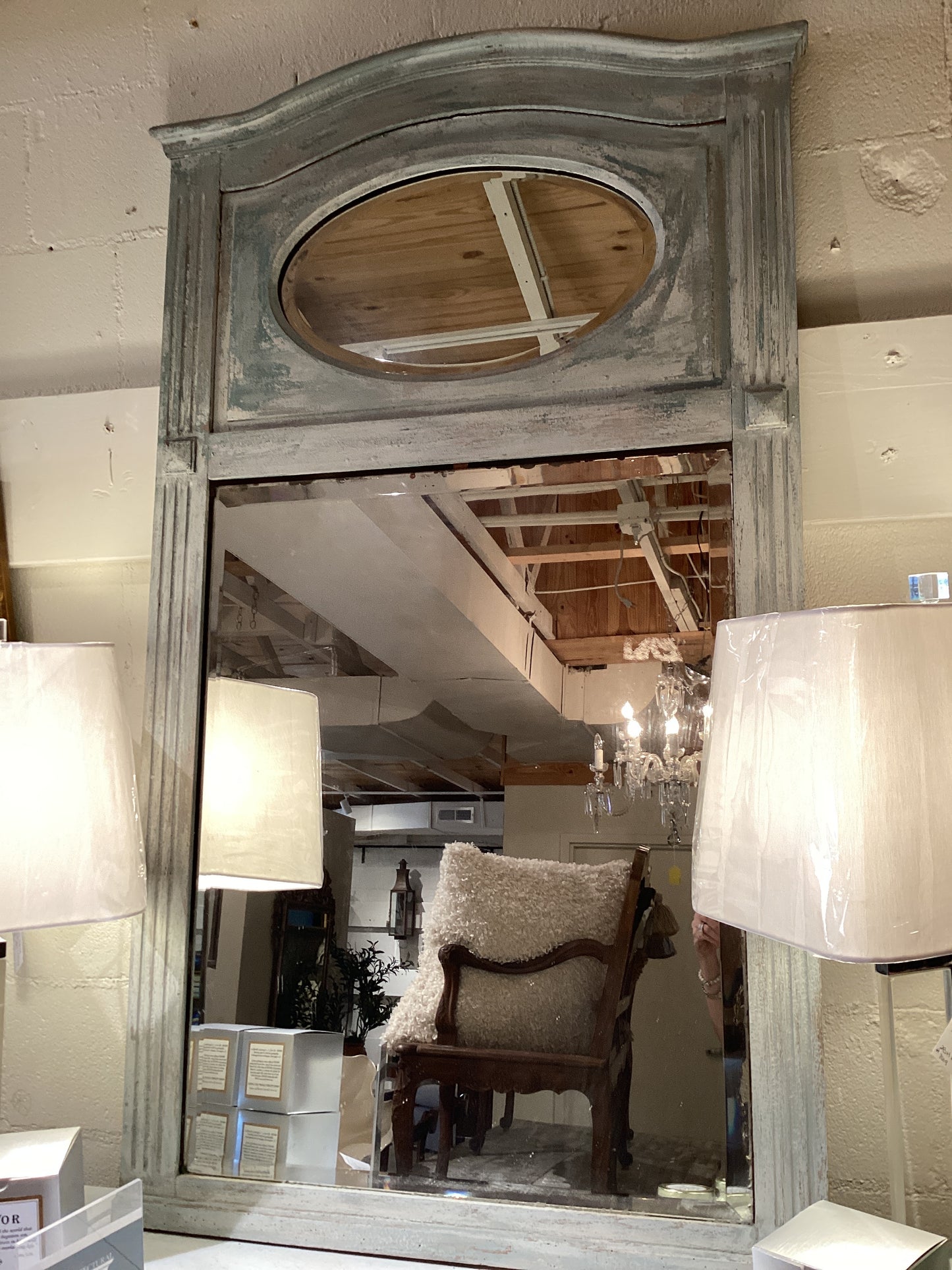 Painted Beveled Trumeau Mirror