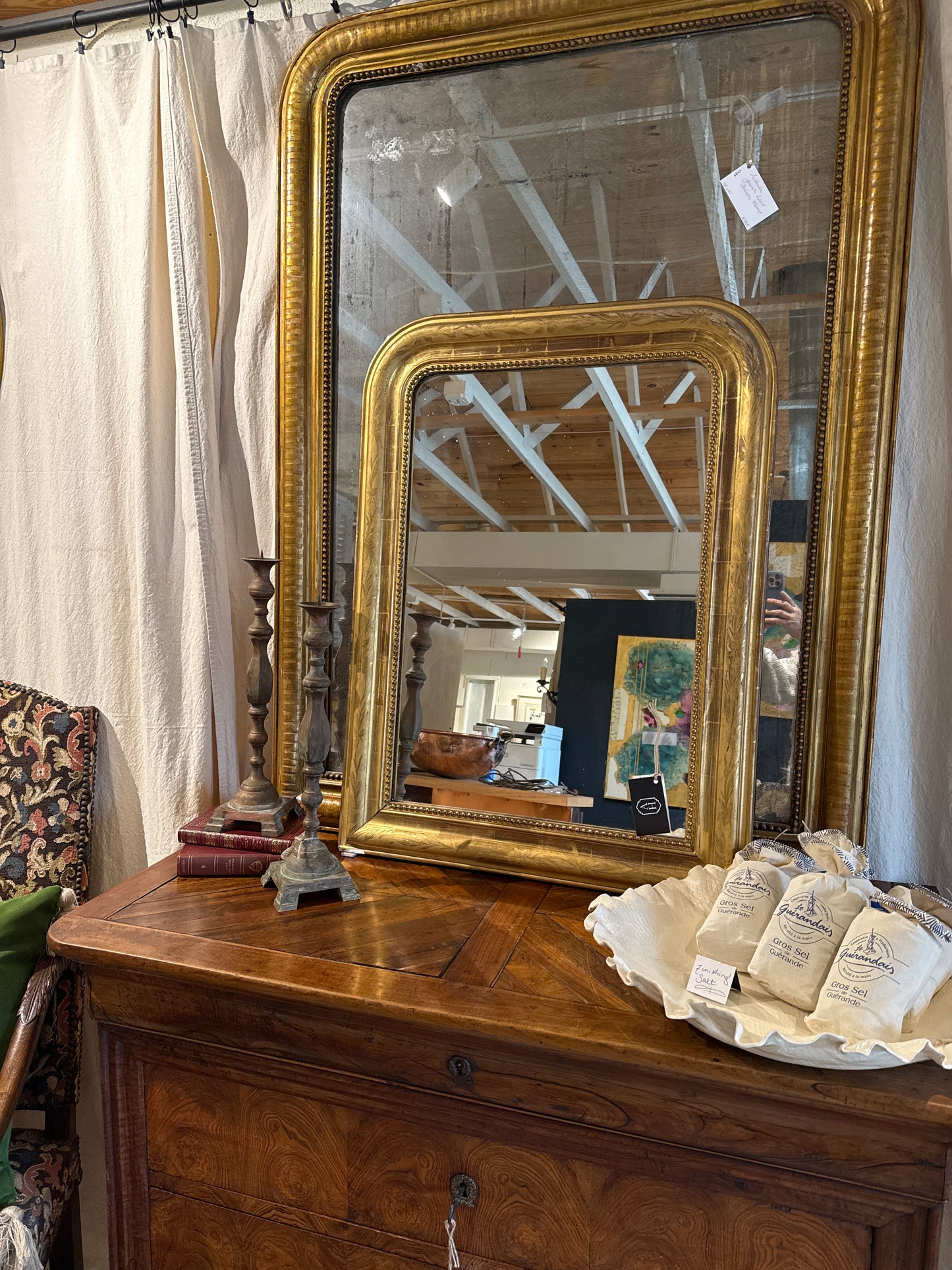 French Louis Philippe Gold Leaf Mirror