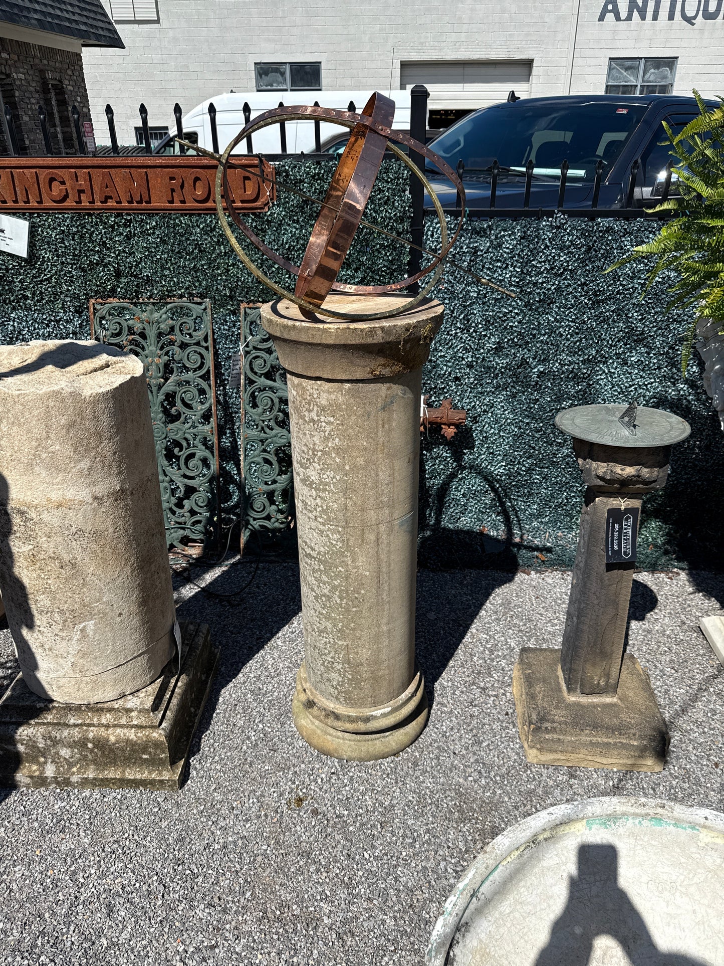 Yorkshire Stone Base with Bronze Armillary