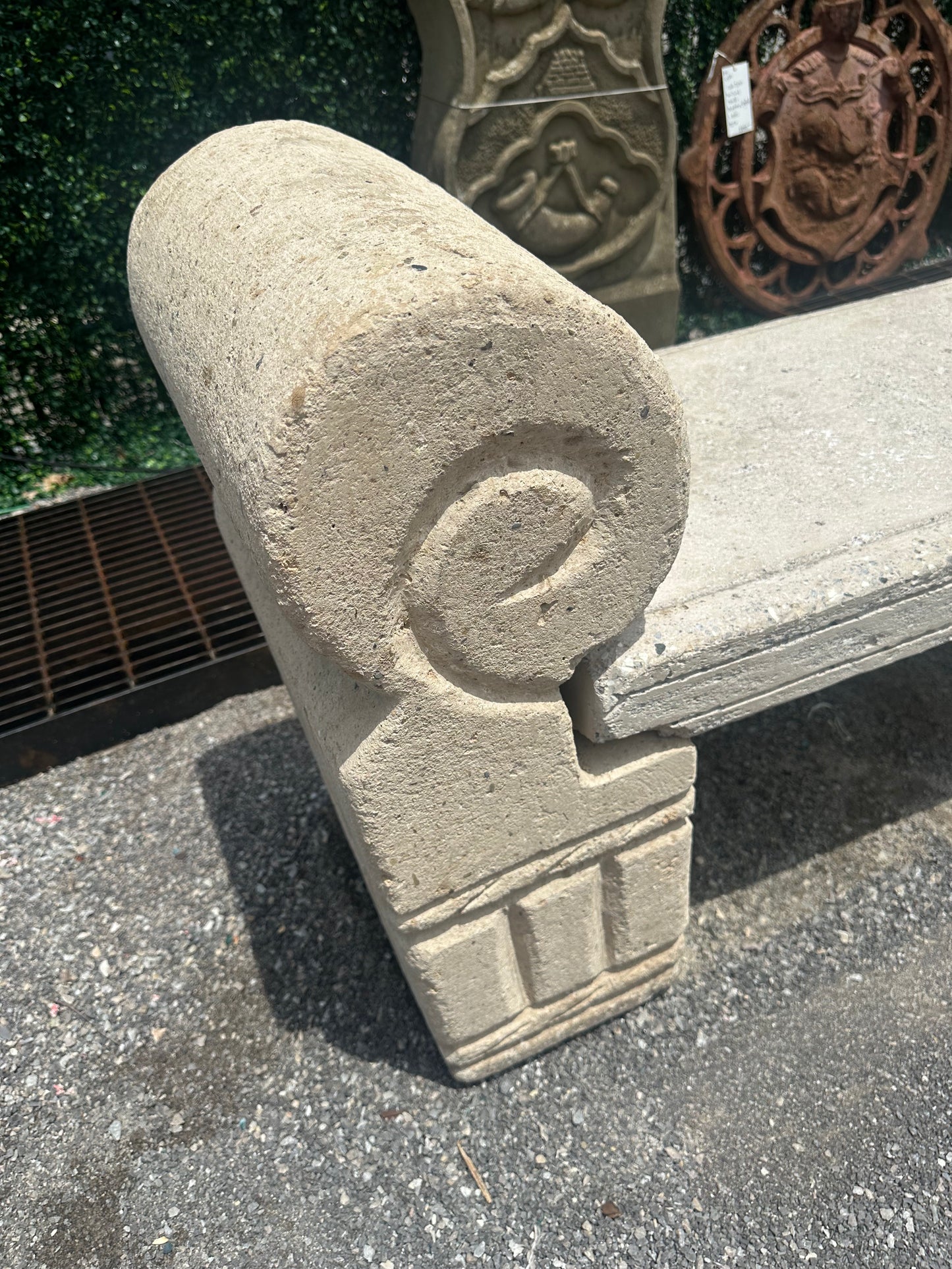 Carved Stone Bench