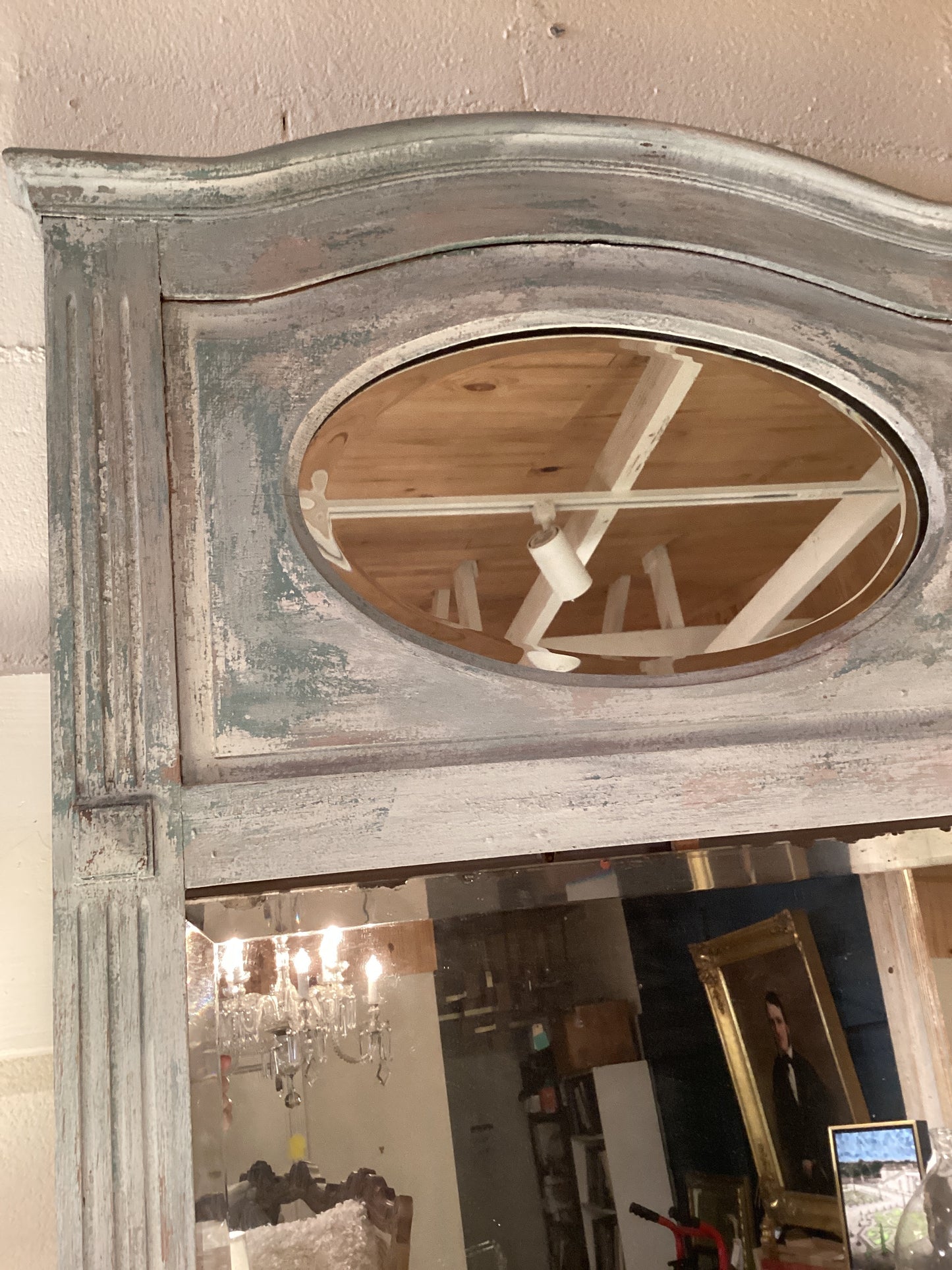 Painted Beveled Trumeau Mirror