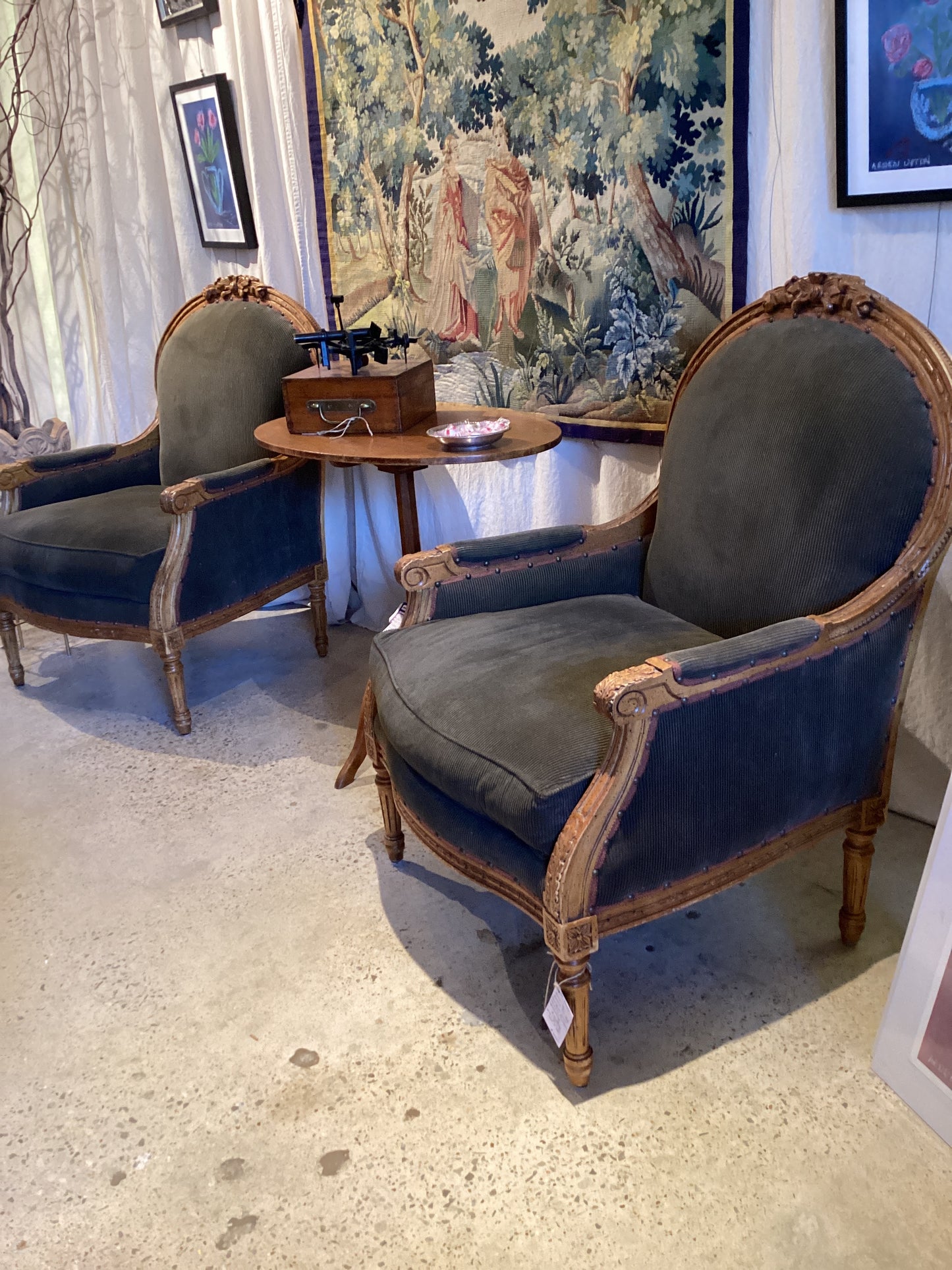 Pair of Louis Style Bergere Chairs