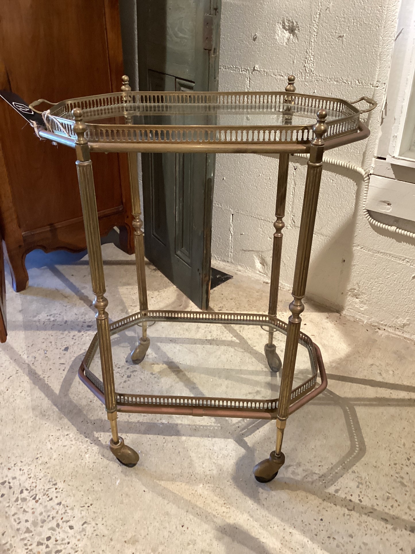 Italian Brass Bar Cart