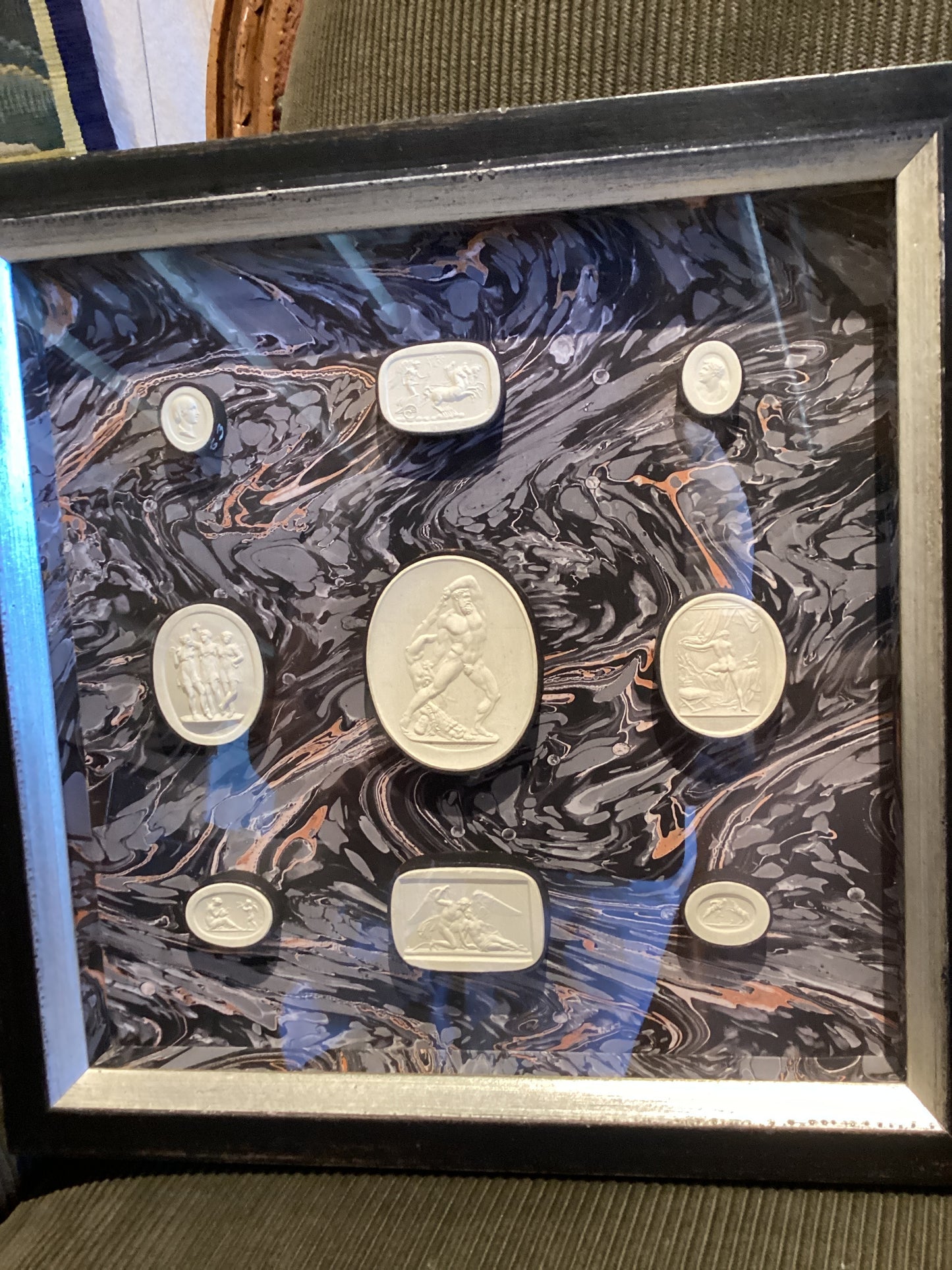 Pair of Antique Framed Grand Tour Intaglios