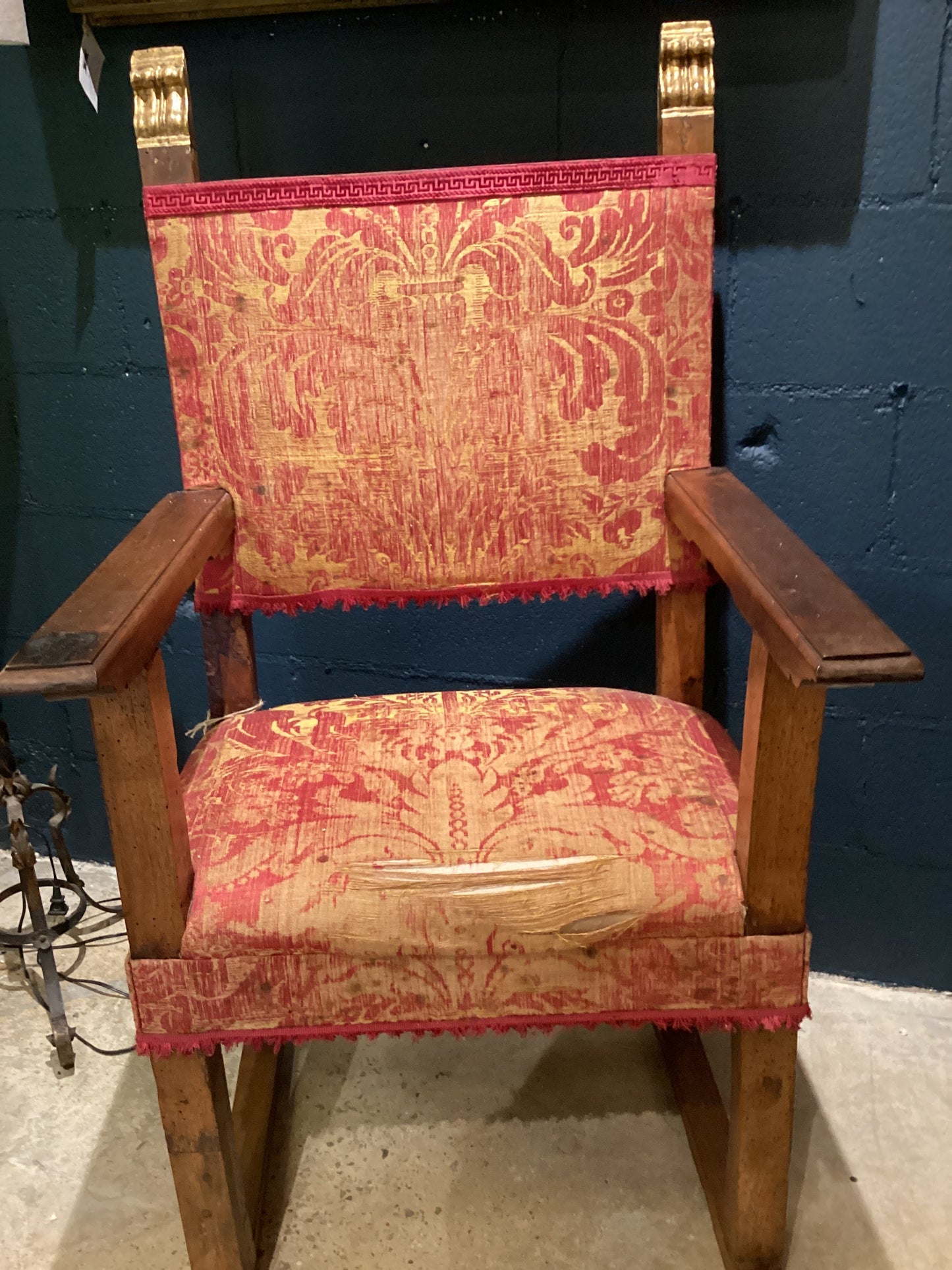 Pair of Elizabethan Hall Chairs Original Fabric