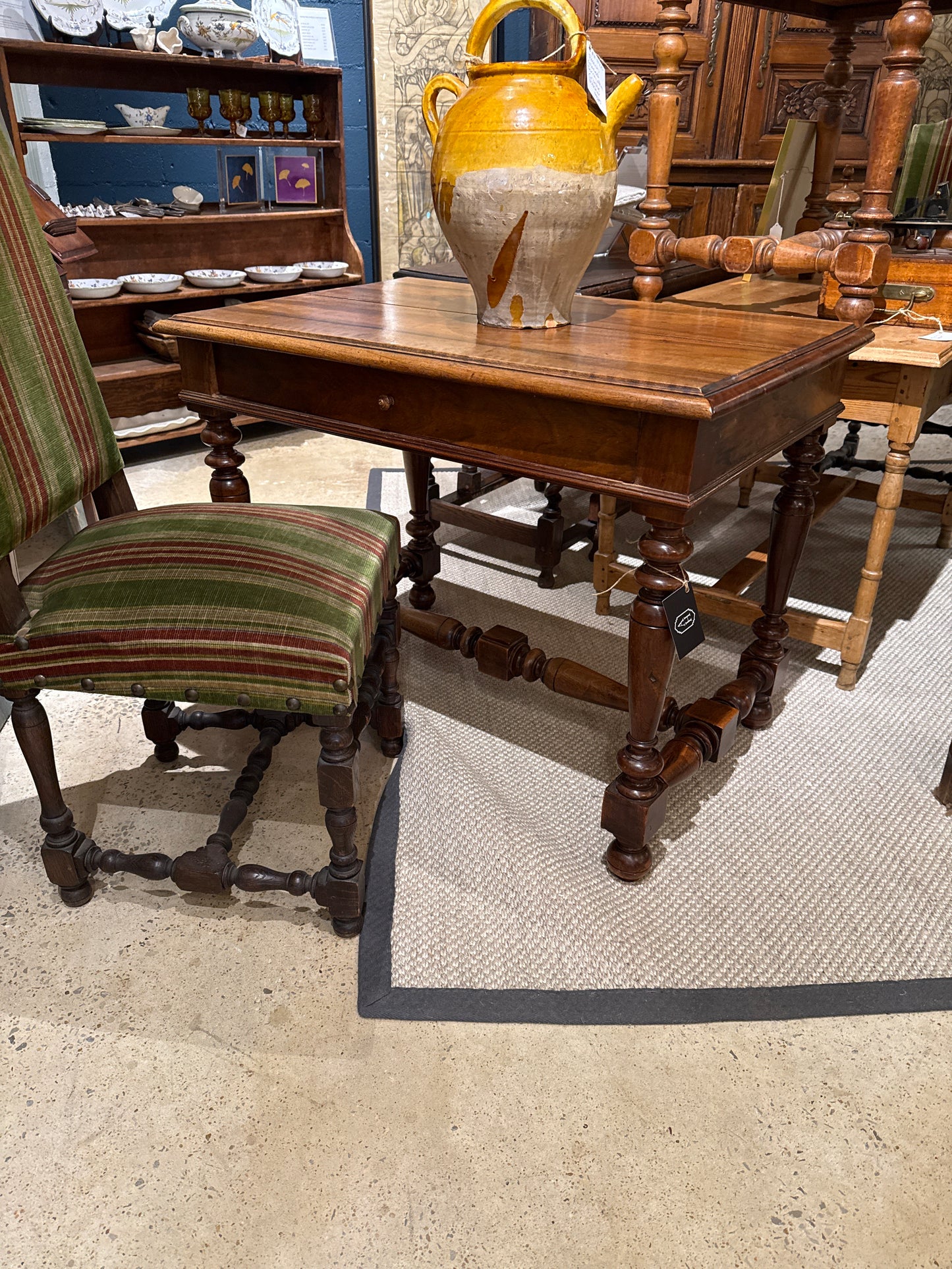 French Louis XIV Style Walnut Writing Desk