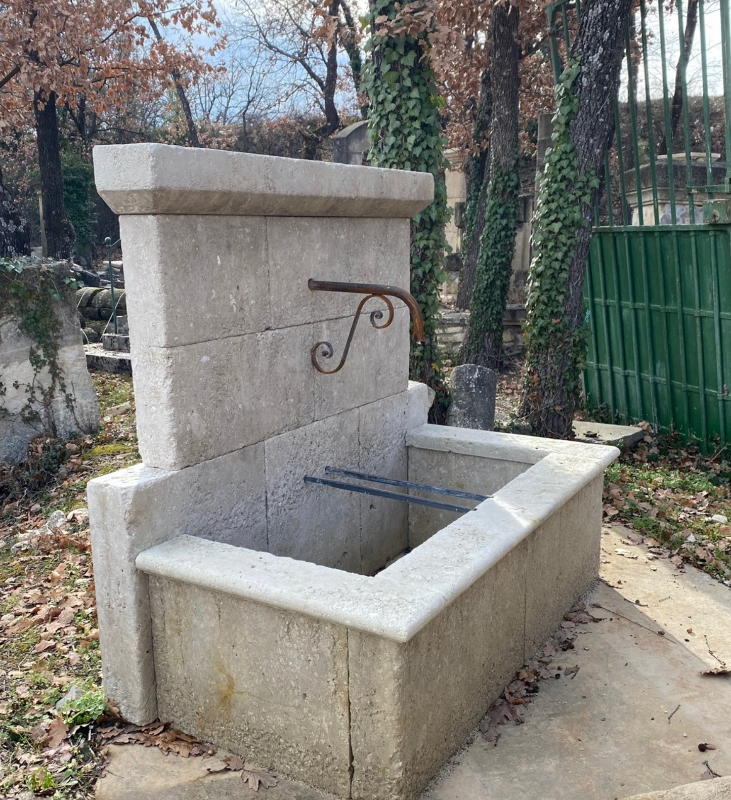 French Stone Wall Fountain