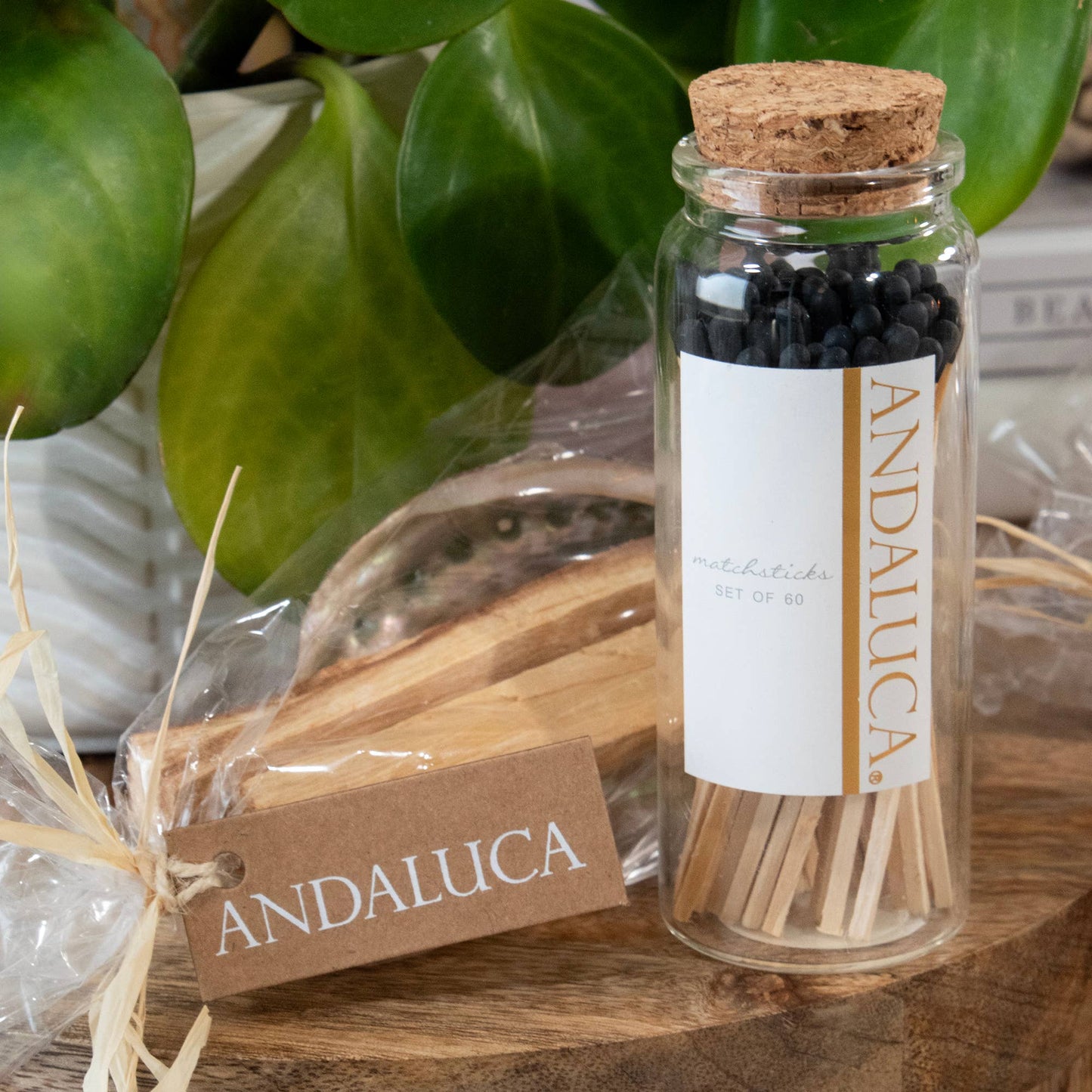 Glass Jar of 60 Wooden Matches: White