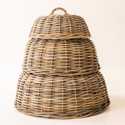 Rattan Cloche Dome Food Cover: Medium - 16.5 D