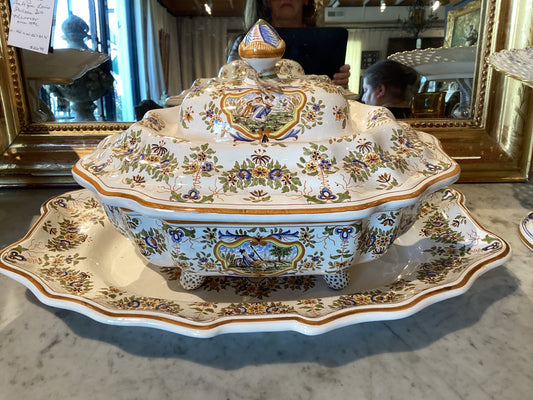 French Lidded Tureen with Platter