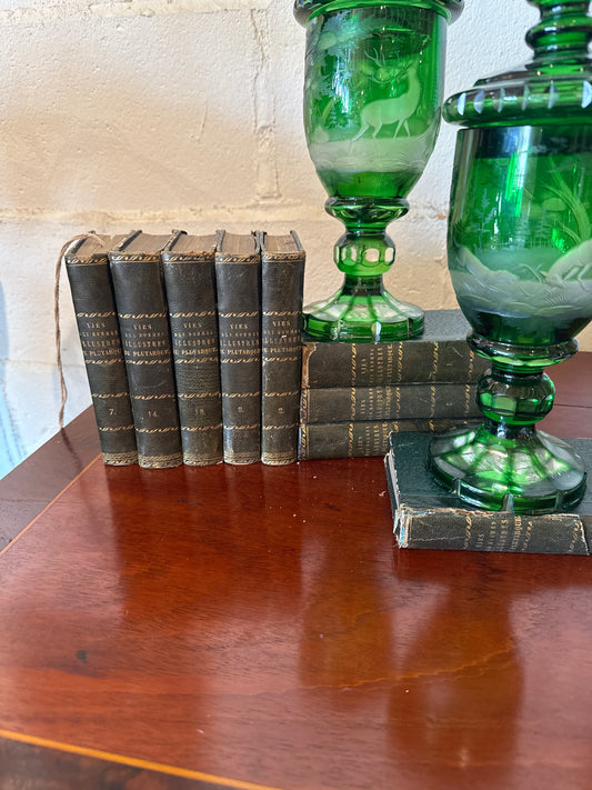 15 French Diminutive Leather Bound Books