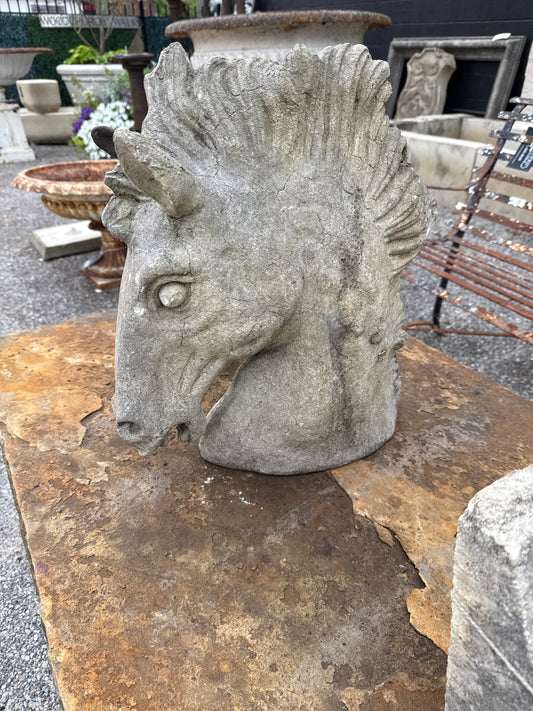 Cast Horse Head Statue