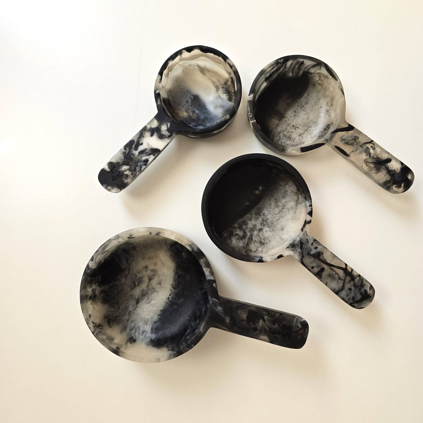 Hand Poured Resin Measuring Cups - Cooking, Baking  Gifts : Black & White