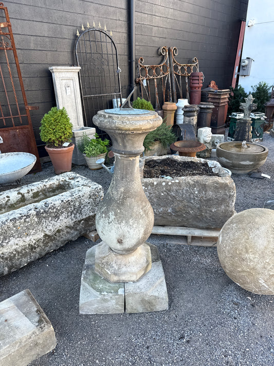 Georgian Stone Plinth with Bronze Sundial