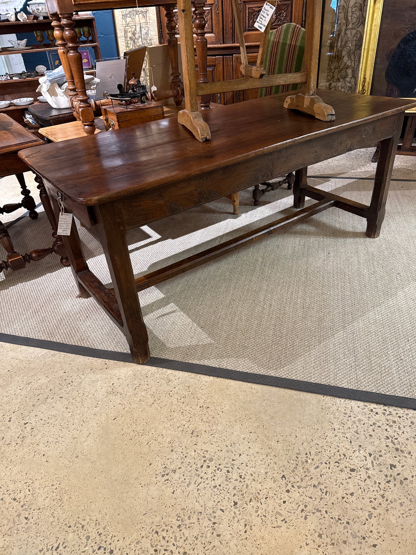 French Provincial Walnut Farm Table