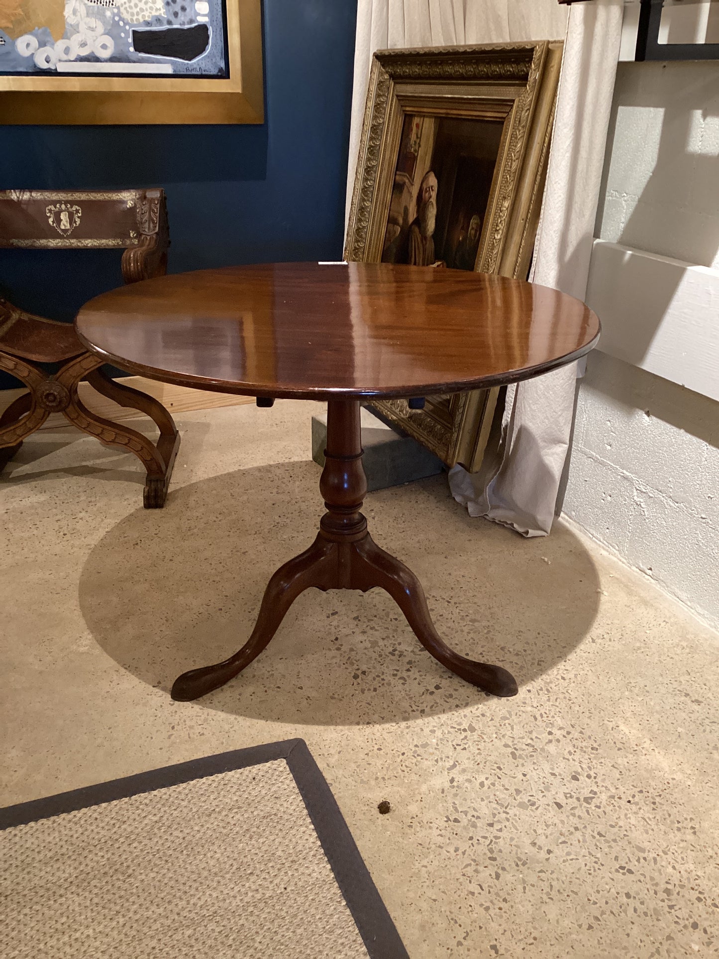 English Mahogany Tripod Tilt Top Table