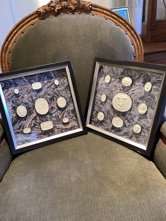 Pair of Antique Framed Grand Tour Intaglios
