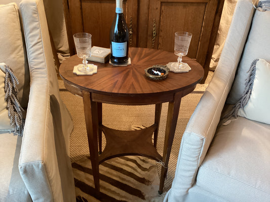 French Louis XVI Style Parquetry Side Table