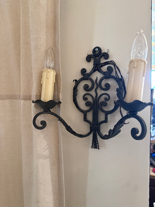 Pair of French Iron Sconces