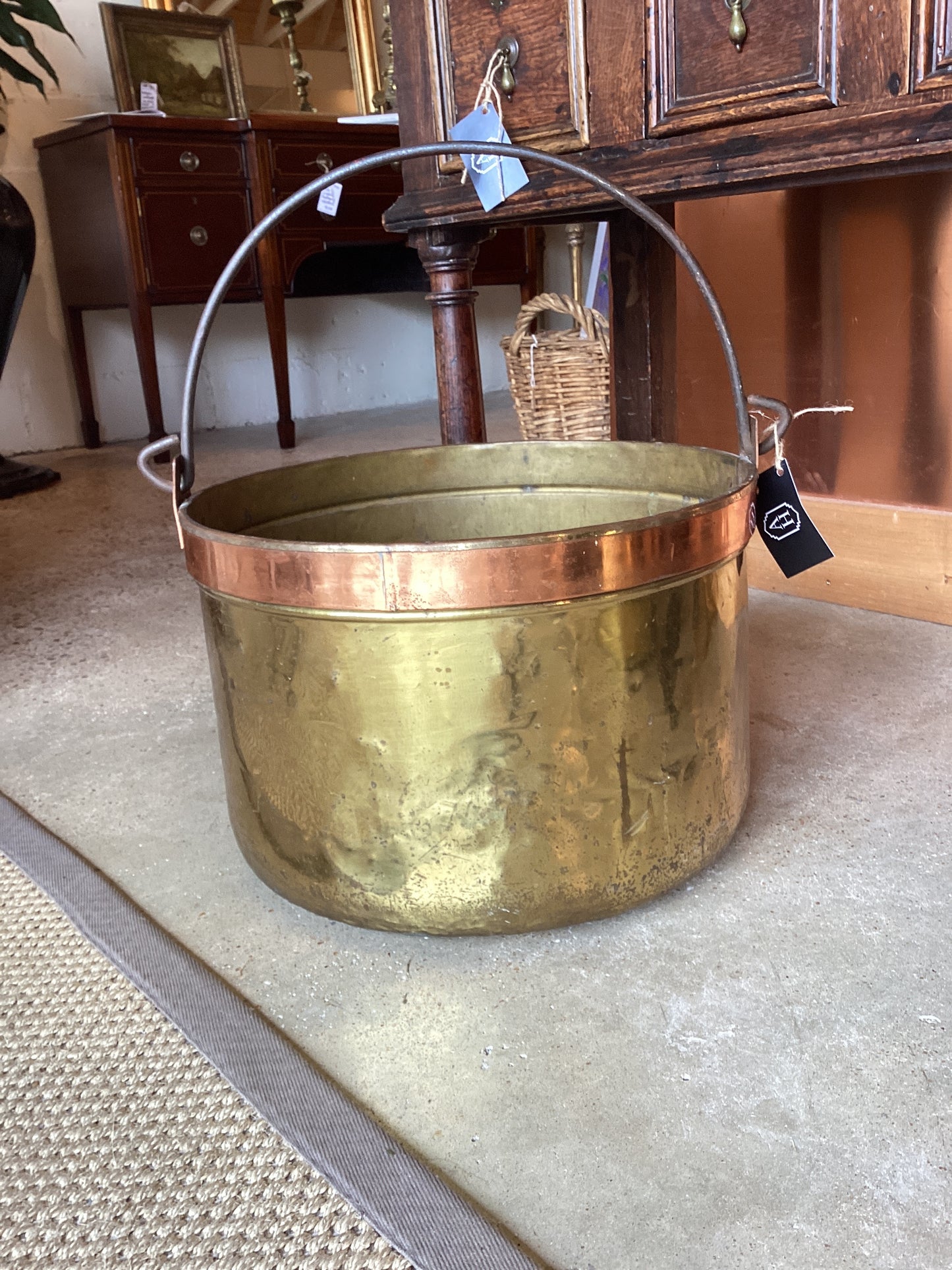 Large Brass and Copper Bucket