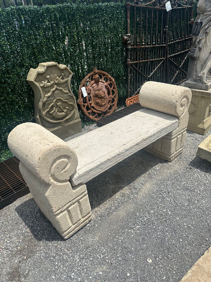 Carved Stone Bench