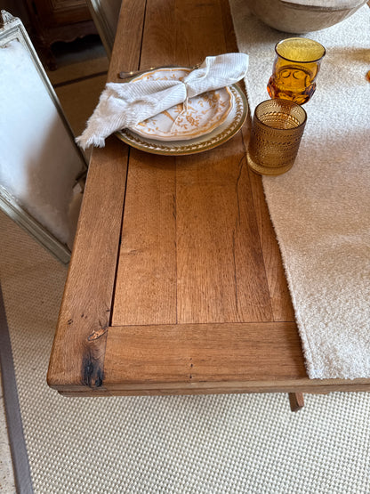 Solid Oak Draw Leaf Trestle Table