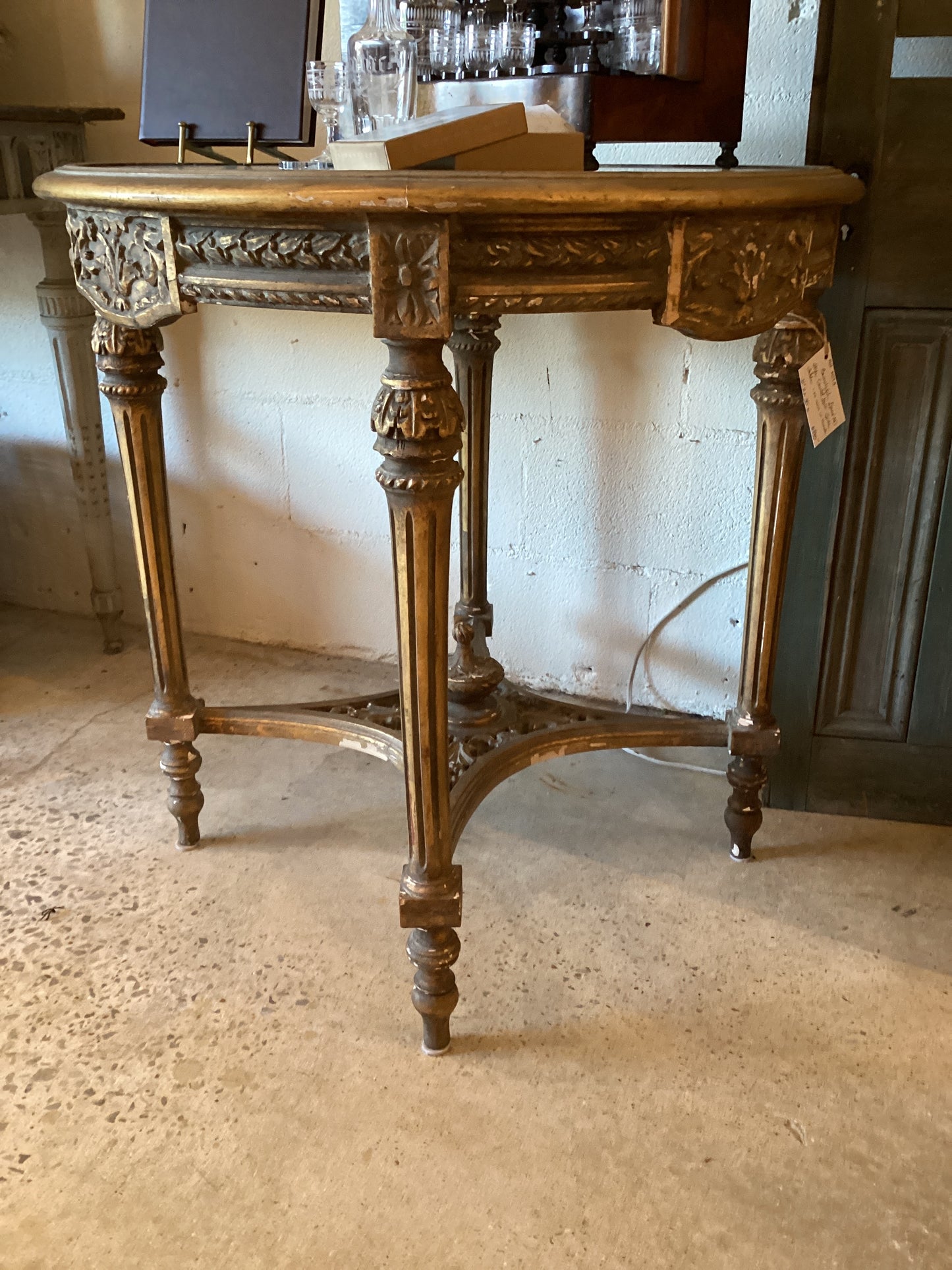 Louis XVI Carved Gilt Side Table