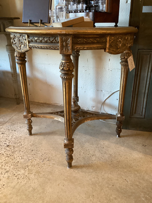 Louis XVI Carved Gilt Side Table