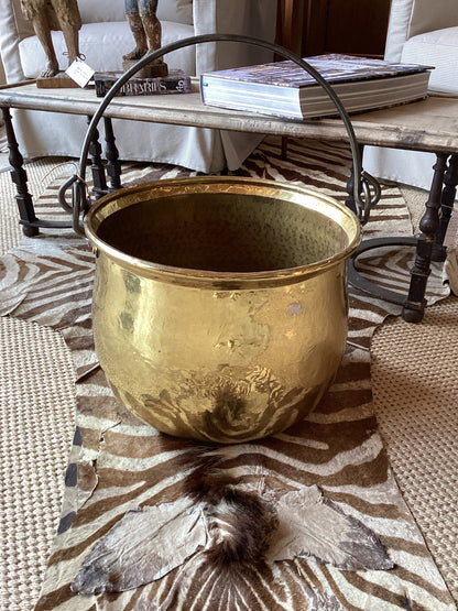 Brass Cauldron with Iron Handle