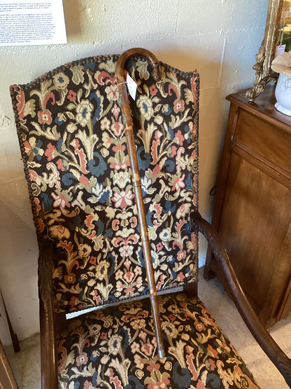 Wooden Walking Stick with Badges