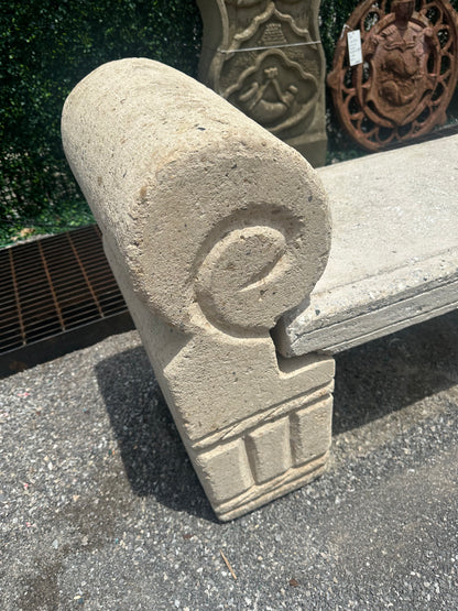Carved Stone Bench
