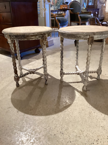 Pair of Bobbin Leg Side Tables