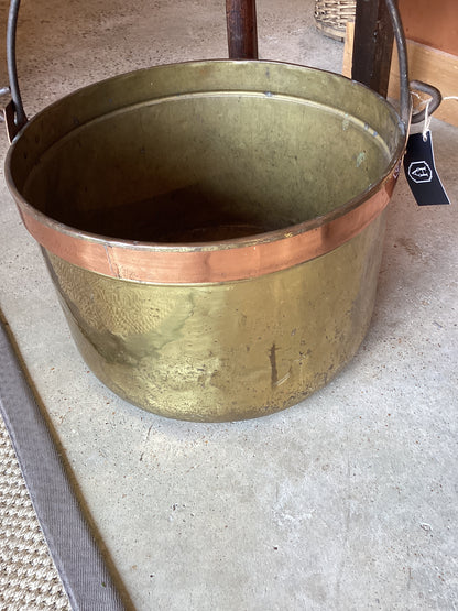 Large Brass and Copper Bucket