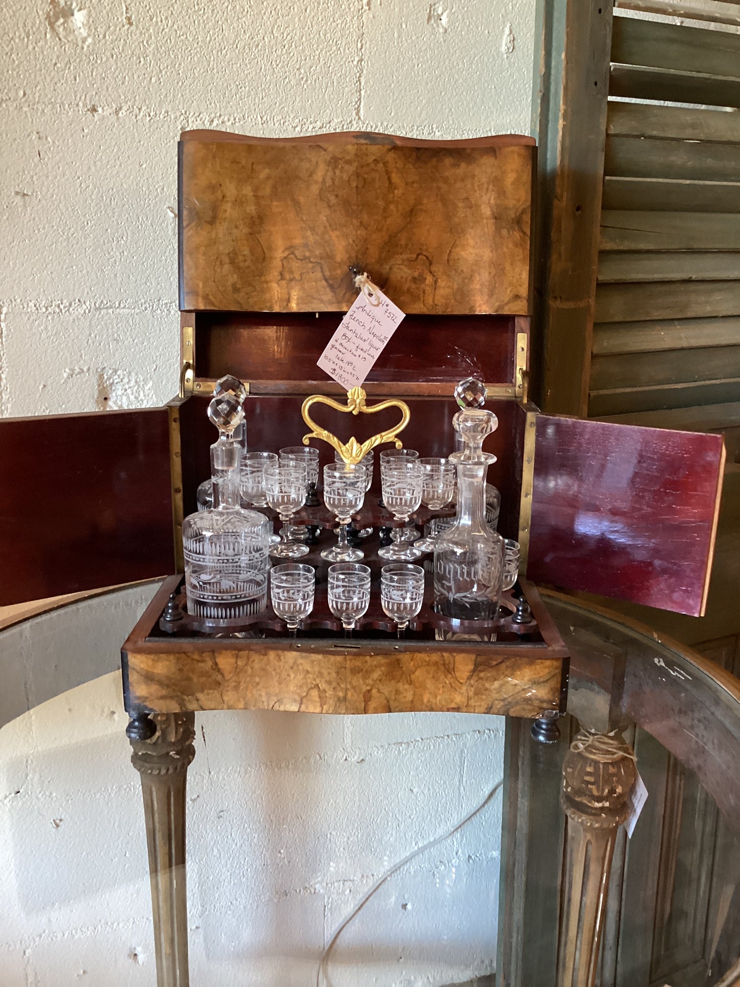 French Napoleon III tantalus liquor box
