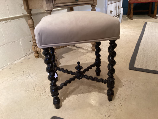 French Ebonized Barley Twist Stool