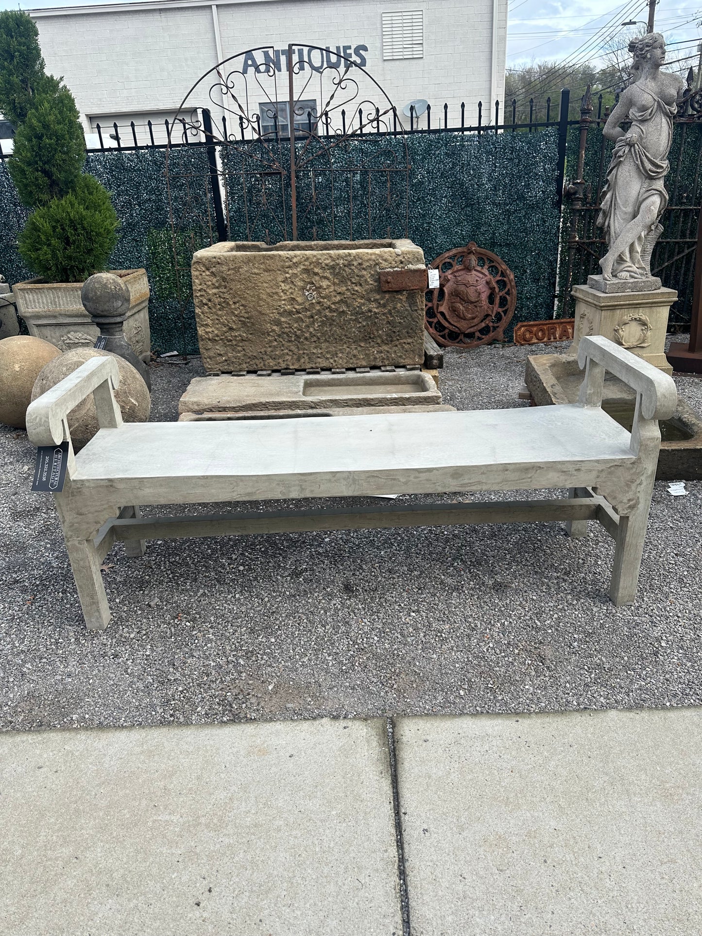 Concrete Chippendale Bench