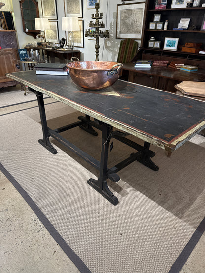 Catalan Dining Table Walnut with Painted Top