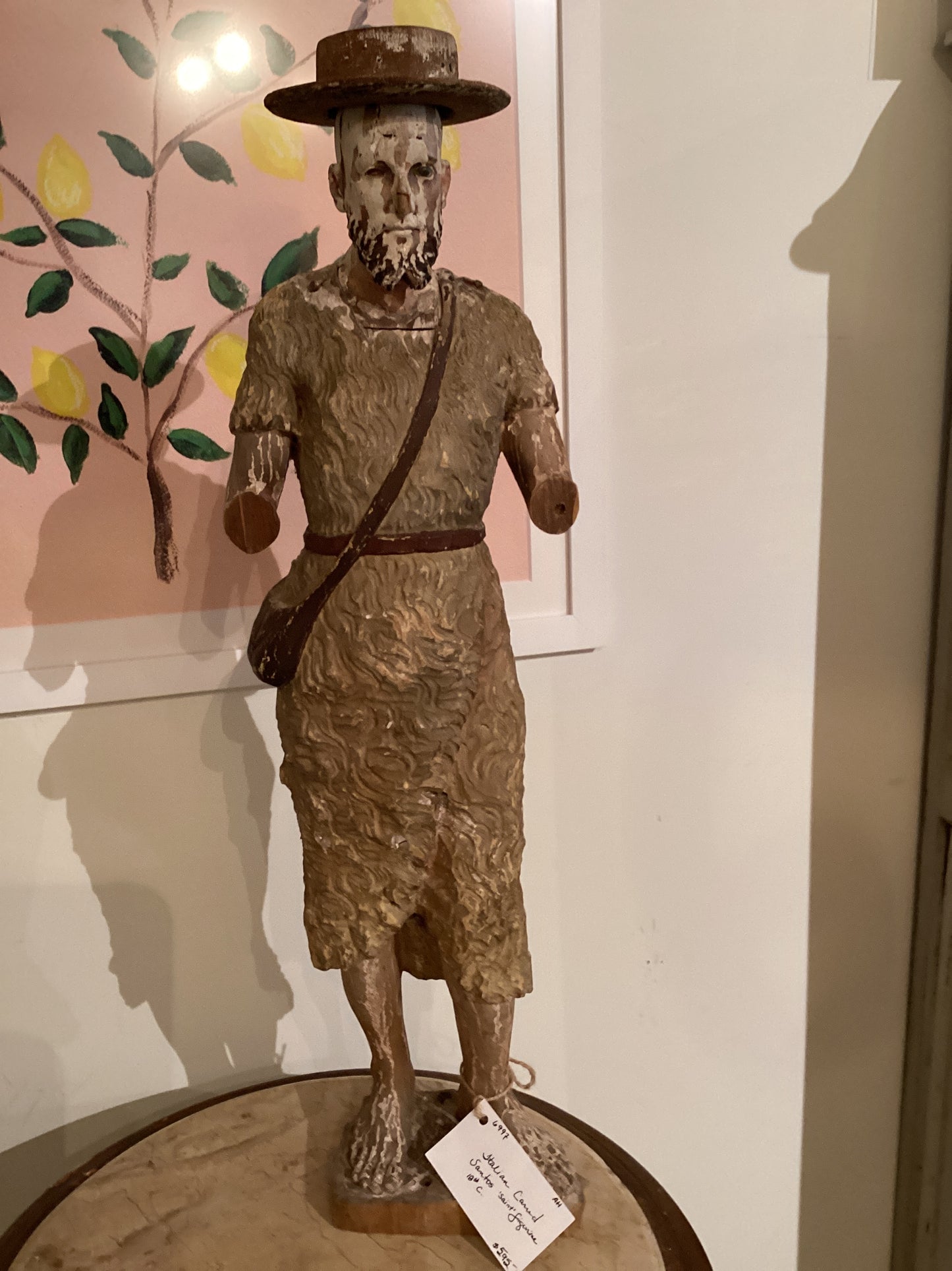 Italian Carved Man with Hat