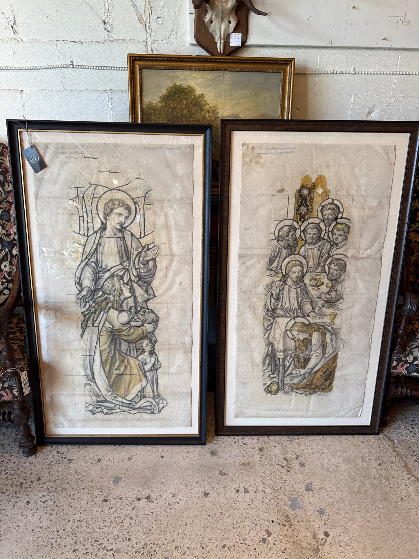 Original Stained Glass Window Design Drawings