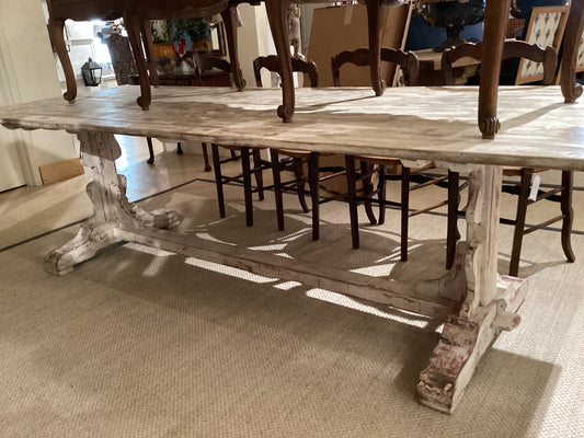French Painted Trestle Table