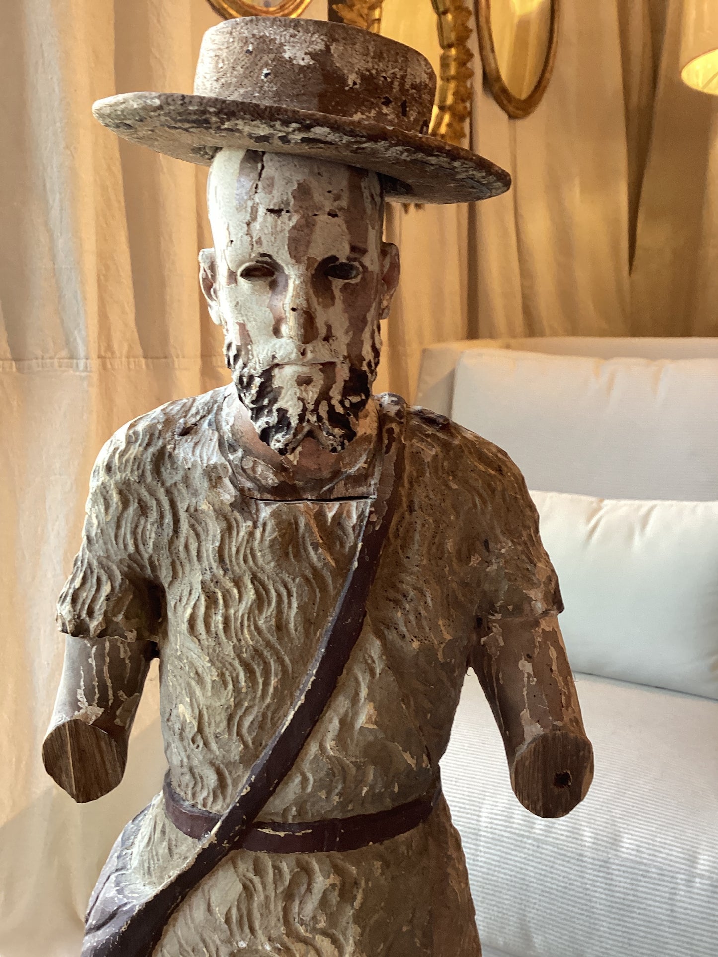 Italian Carved Man with Hat