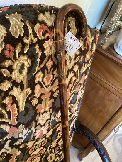 Wooden Walking Stick with Badges