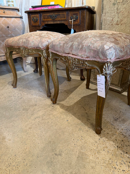 Pair of French Upholstered Stools