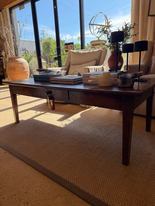 Antique Oak Country French Coffee Table