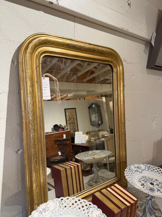 French Louis Philippe Gold Leaf Framed Mirror