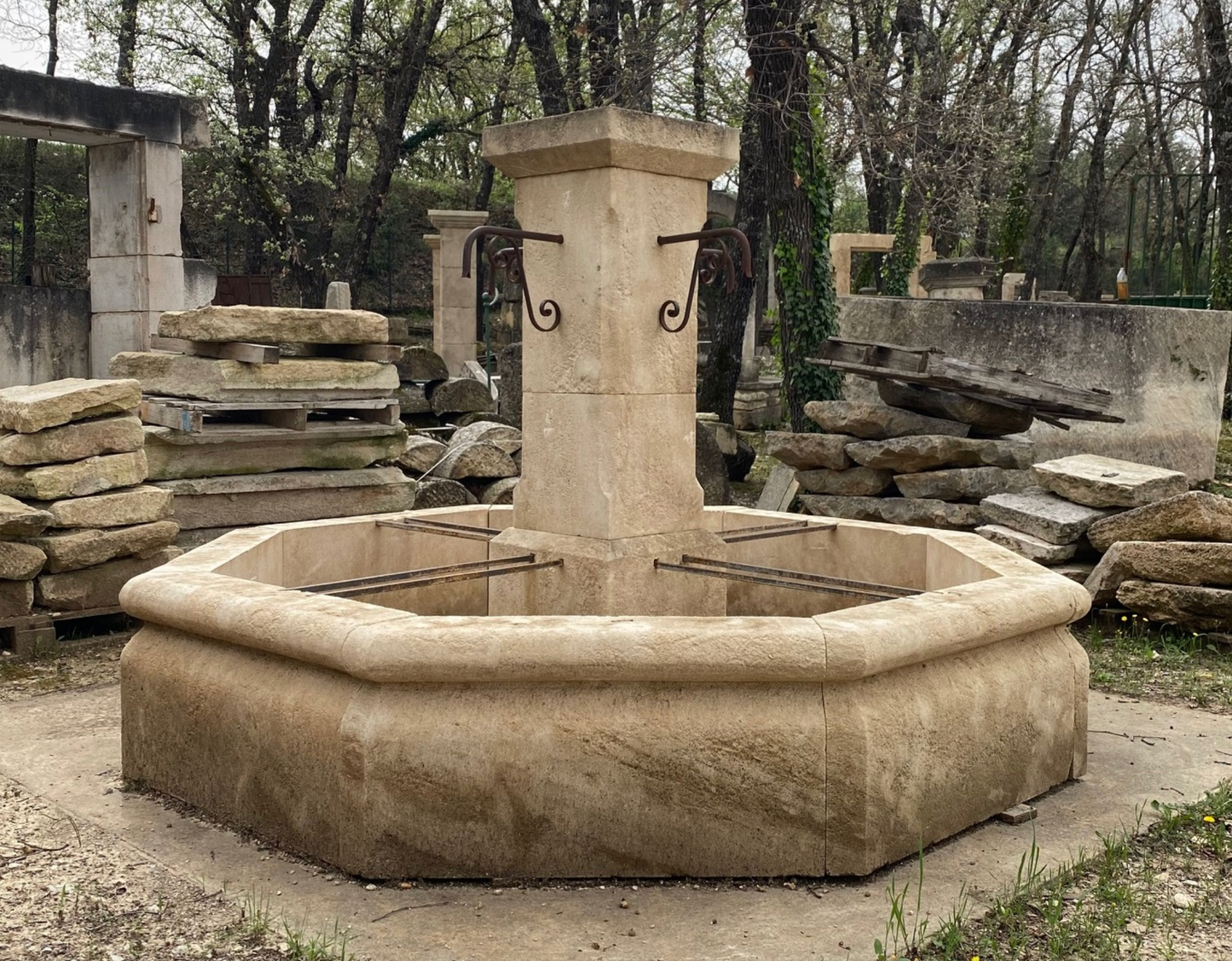 Octagonal Stone Fountain