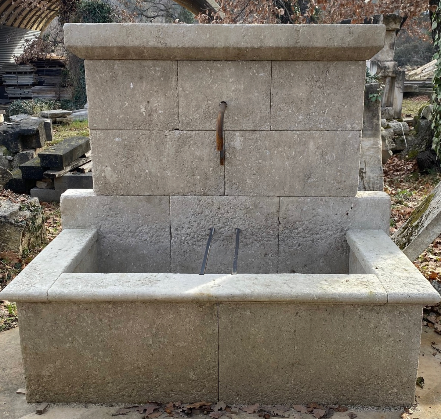 French Stone Wall Fountain
