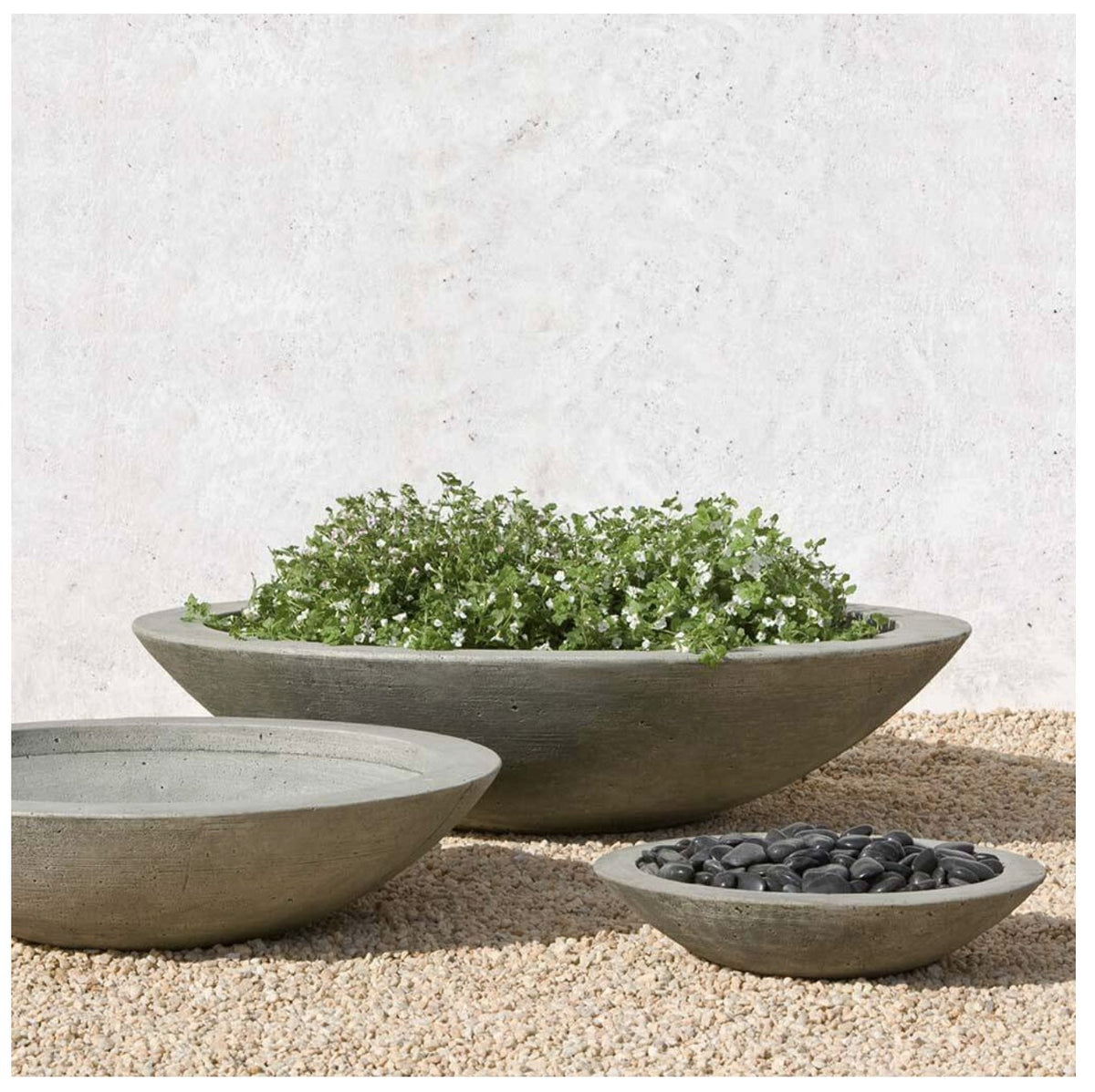 Low Zen Bowl — Campania cast stone
