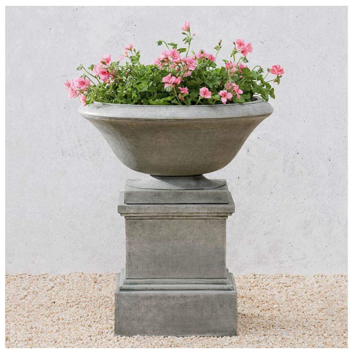 Maywood Urn with Pedestal — Campania cast stone